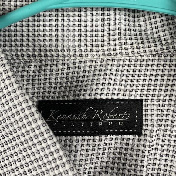 Kenneth Roberts Button Up Shirt Men's Large Geometric Pattern Causal Formal New - Picture 7 of 12